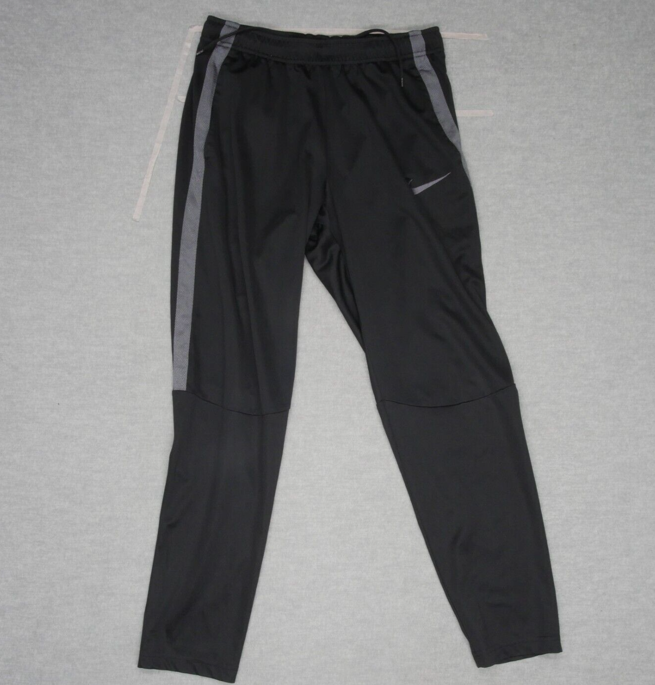 Nike Men Activewear Pants Medium Black Track Logo Elastic Waist Inseam