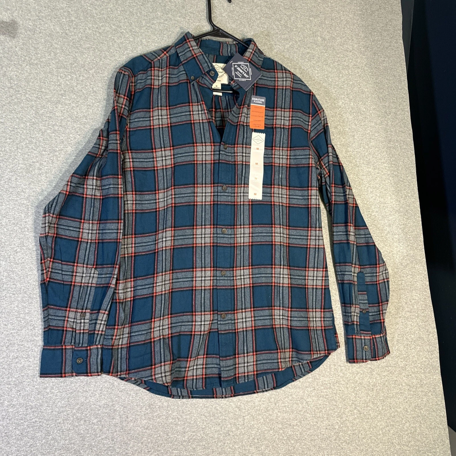 St. John’s Bay Flannel Shirt Size Medium Classic Fit, Super Soft , NWT