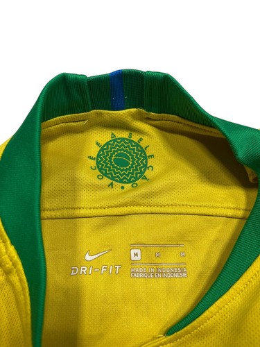 BRASIL x BRAZIL Nike Yellow NEYMAR JR FOOTBALL JERSEY World Cup Soccer Youth M - Picture 8 of 9