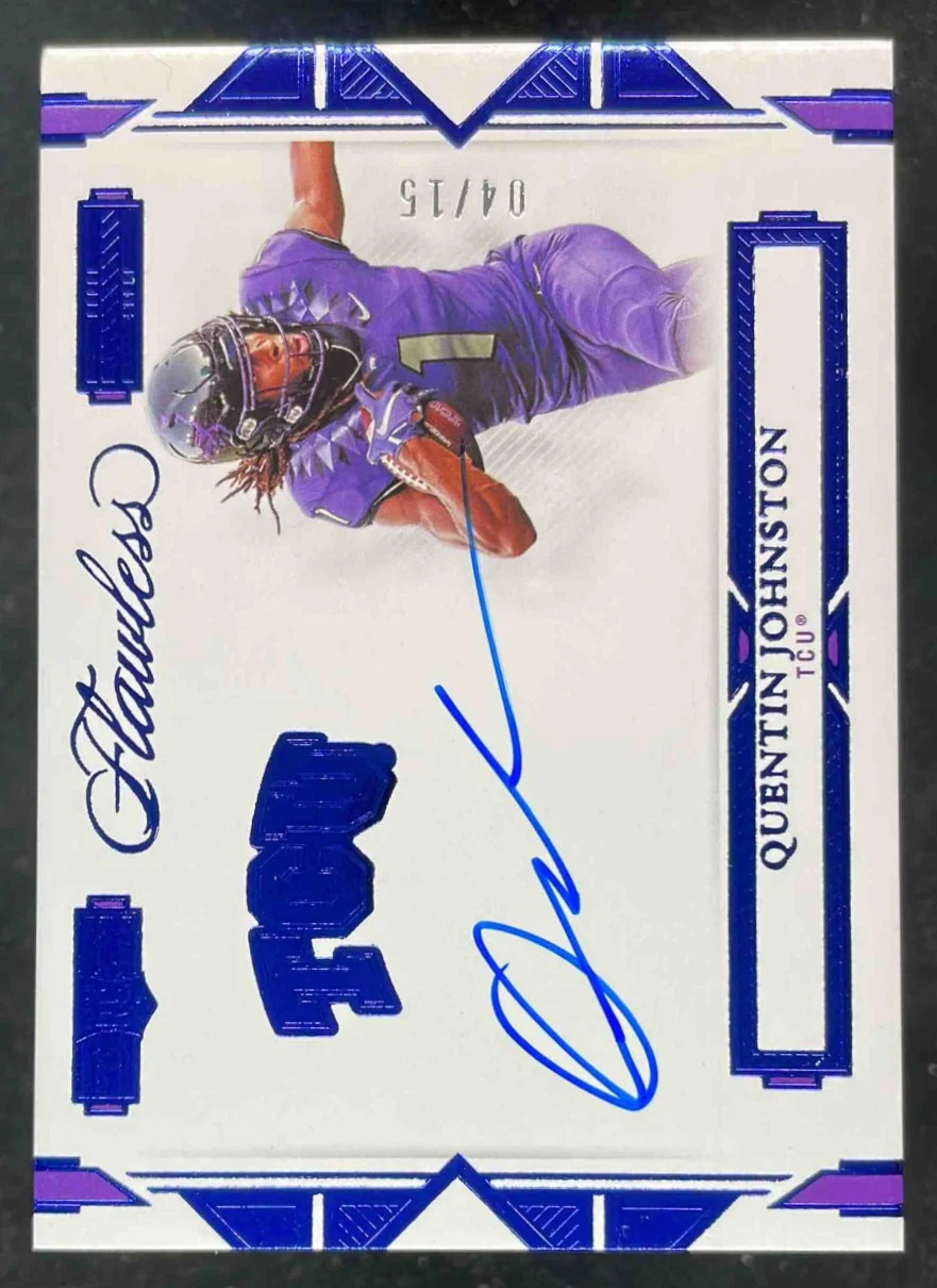 Quentin Johnston Panini Flawless Collegiate Team Logo Signatures #TLSQJ Sapphire