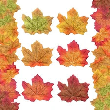 Fake Fall Leaves 300 PCS Artificial Maple Autumn Wedding Thanksgiving Decor