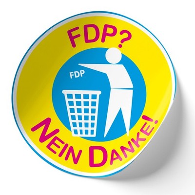 2er Set Autoaufkleber FDP? Nein Danke! 10x10cm Anti Sticker Auto Laptop R218