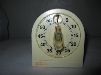 Vintage Sunbeam Kitchen Timer 60 minute plastic 1970's Works