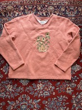 Vintage Basic Edition Sweatshirt Women's M Embroidered Sunflower 90s Grandma