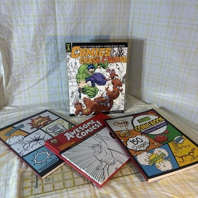Lot of 4 Create Your Own Comic: Crash Course Impact Comics & 3 Blank Panel Books