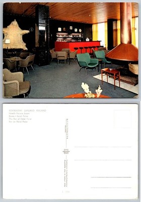 Rovaniemi Finland Hotel Polar Bar Vintage Postcard Mid-Century Modern 60s