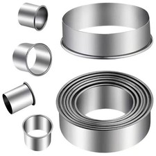 Stainless Steel Round Cookie Cutter Set, 11 Circular Biscuit Cutters Round Do...