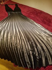Betsy & Adam Ombre Black And Silver Two Tone Maxi Evening Dress Size 6 / Like 10