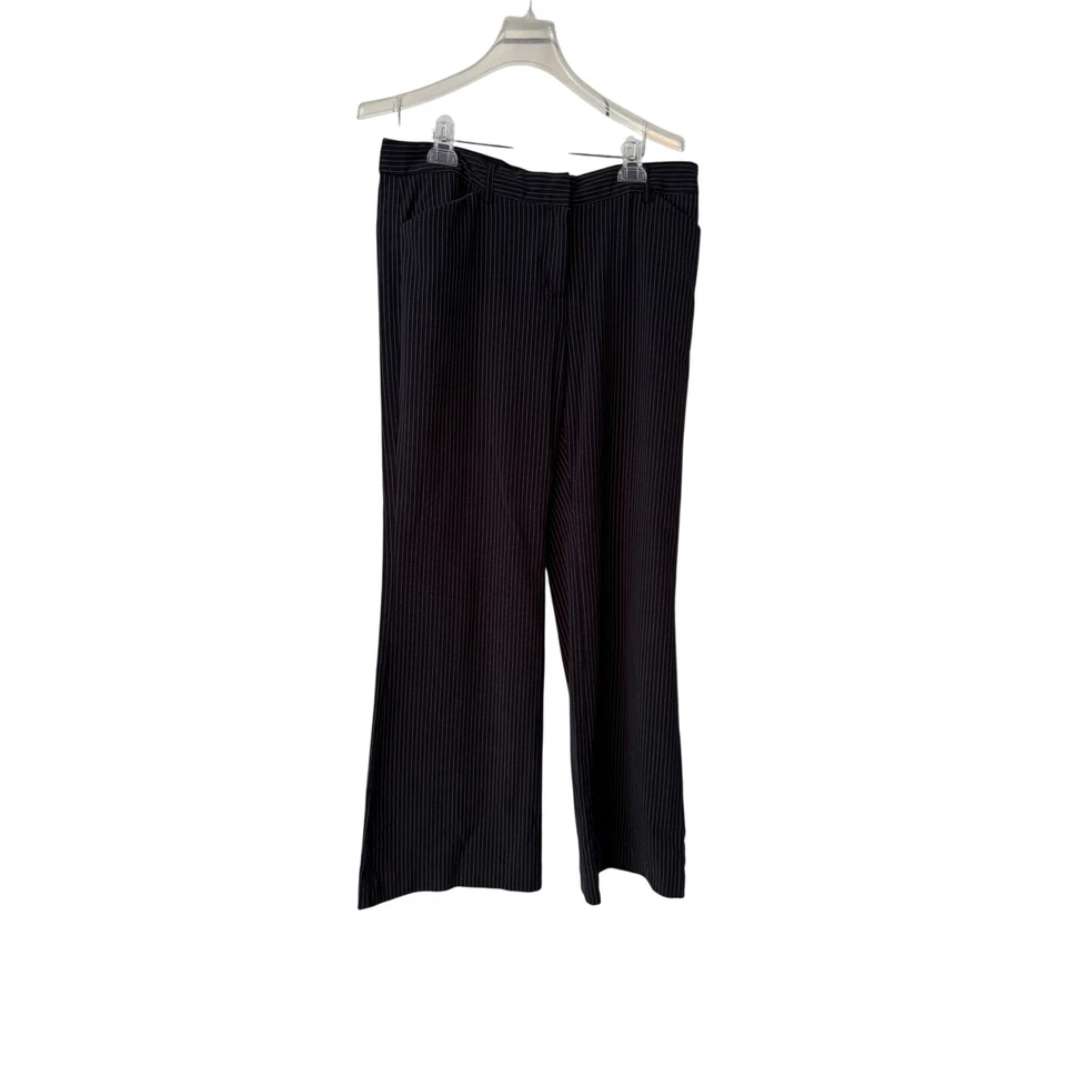 Pantalones de vestir Steve & Barry's azul marino/blanco a rayas talla 14 Foto 3 de 4