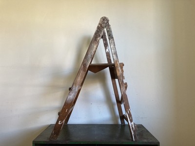 Vintage Künstler Studio Holz Trittleiter Distressed Bergung Kunst Requisite