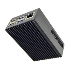 For Raspberry Pi 5 Aluminium Case Black 9.2 x 6.5 x 3.3 cm Heat Dissipating