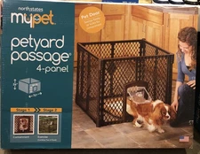 MyPet Petyard Passage 4 Panel Plastic Dog Playpen, Indoor Outdoor, Brown