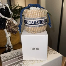 Christian Dior Ruttan Mini Shoulder or  Crossbody Straw Pouch GWP/VIP! 