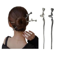 2PCS Metal Hair Sticks for Women Vintage Hair Chopsticks for Women Minimalism...