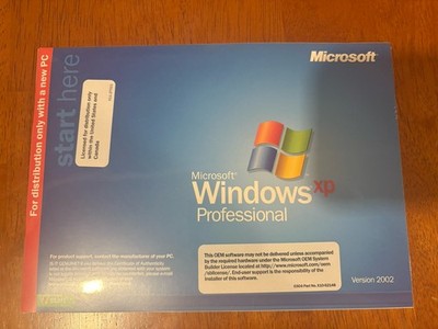 MICROSOFT WINDOWS XP PROFESSIONAL w/SP2 FULL OPERATING SYSTEM MS WIN PRO=SEALED=