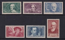 FRANCE 1938 Intellectuals Fund set of 6 SG 602-607 MH/* (CV £50)