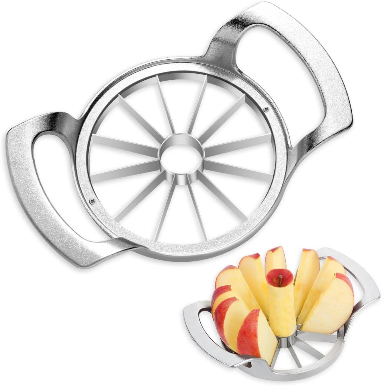 LIIGEMI Apple Cutter Slicer,12-Blade Large Apple Corer，Heavy Duty Stainless Stee