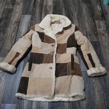 Static Y2K Vintage Patchwork Leather Suede Jacket Women Medium Stained 