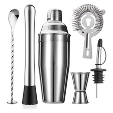 Set shaker da cocktail, 24 oz shaker colino muddler jigger cucchiaio di miscelazione Pour3361
