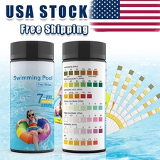 7-Way Pool Test Strips, 100 Strips Spa Test Strips for Hot Tub for pH,Hardness