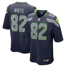 Seattle Seahawks Cody White #82 Nike Men's Navy Official NFL Game Jersey