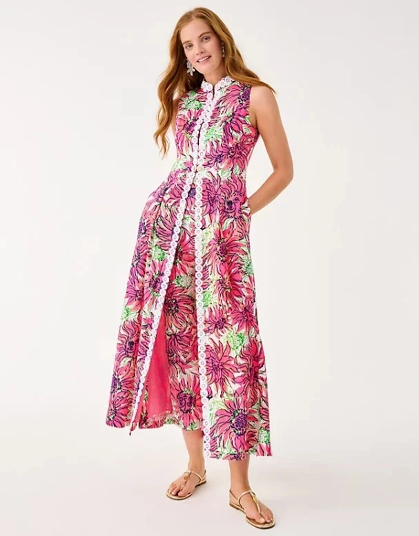 Nuevo con etiquetas Chaleco Plumero Lilly Pulitzer Vanaday Coconut Shine Your Bright Talla Completa. Foto 4 de 4