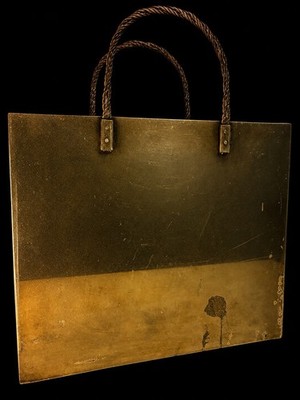 Vintage MCM Gio Ponti Style Brass Shopping Bag Magazine Rack Holder