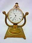ANTIQUE 1887 ELGIN 2428975 GOLD FILLED HUNTER POCKET WATCH WITH STAND FOR PARTS