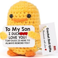 Birthday Gifts for from Mom - I Duck Love You, Funny Cute Handmade Crochet Son