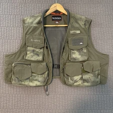 SIMMS Guide Fly Fishing Vest Mens XXL Green Ventilated Pockets Outdoor