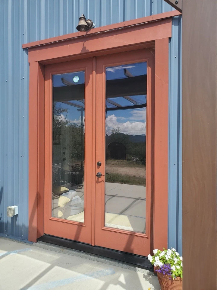 Puertas francesas exteriores de madera maciza 93H X 60 W... Foto 4 de 4