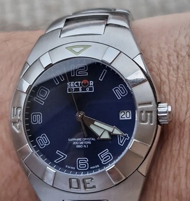 Sector Men s Stainless Steel No Limits Blue Dial 750 Quartz Watch