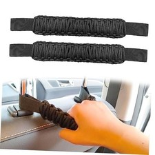 2Pcs Headrest Grab Handles, Car Front Rear Seat Back Roll Bar Grip Black