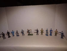 VINTAGE EIRE/AUTHENTICAST RAILROAD AND WORK CREW FIGURES. SET OF 12.
