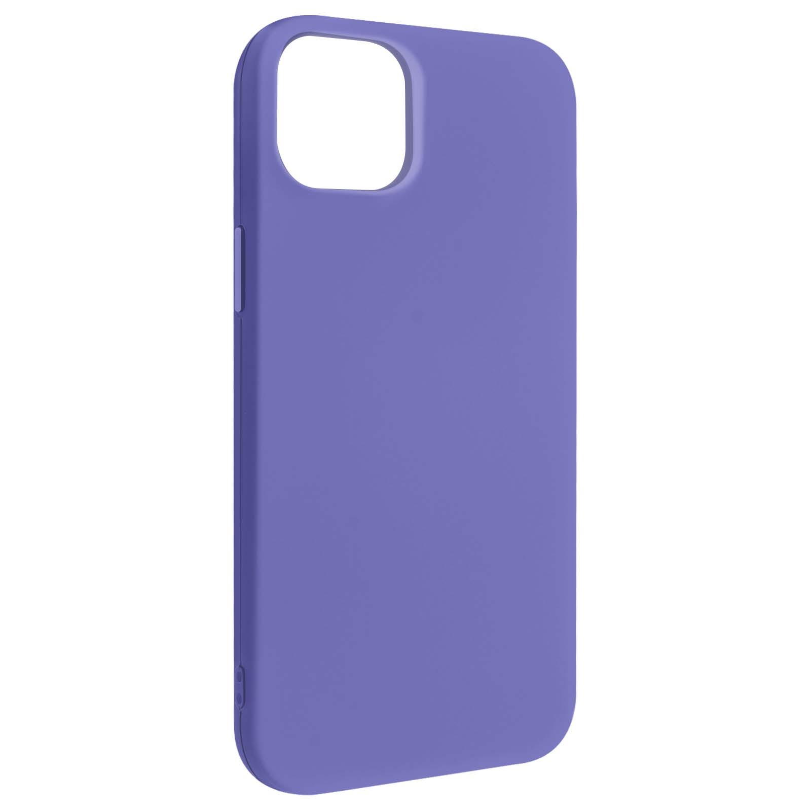 Coque iPhone 14 violette semi-rigide fine avec revêtement soft-touch