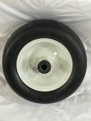 Marathon 01410P 5'' hub, 3/4'' Bushings 11x4.00 Flat Free Lawnmower Tire on Wheel