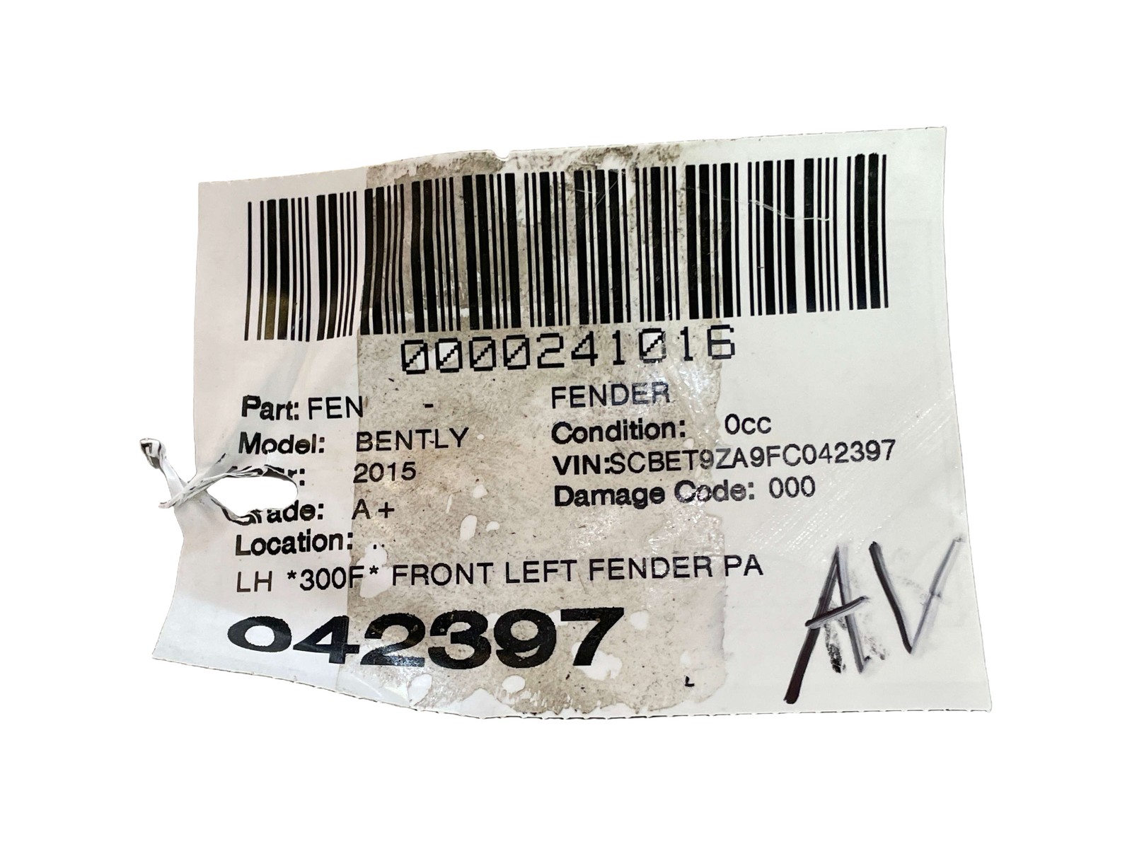Bentley Flying Spur 2014-2018 Front Left Fender Black