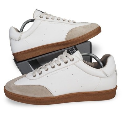 ALLSAINTS Leo Low Top Gum Sole Sneakers Mens 10 White Cream Leather Suede M00BFC