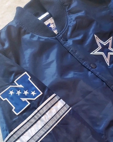 Dallas Cowboy Starter Home Varisty Jacket Full Snap Quilt Lined Sz Medium - Picture 6 of 13