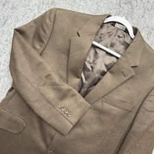 Jos A Bank Blazer Sport Coat Jacket Silk Blend 44S Brown Herringbone 2 Button