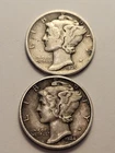 Mercury Silver Dimes 1935 & 1944 90% Silver US Coins – Vintage Mercury Dimes