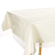 54x108 Inch Clear Plastic Tablecloth, Rectangle Vinyl Table Cover Protector