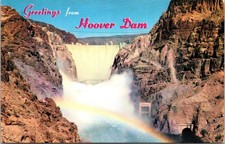 Vintage Postcard Arizona AZ Hoover Dam Rainbow