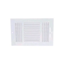 AmeriFlow® 383W10X6 3-Way Ceiling & Sidewall Register, Steel,  White, 10" x 6"