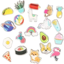 20 Pieces Cute Cartoon Enamel Pins Brooch Set with Assorted Colorful Designs