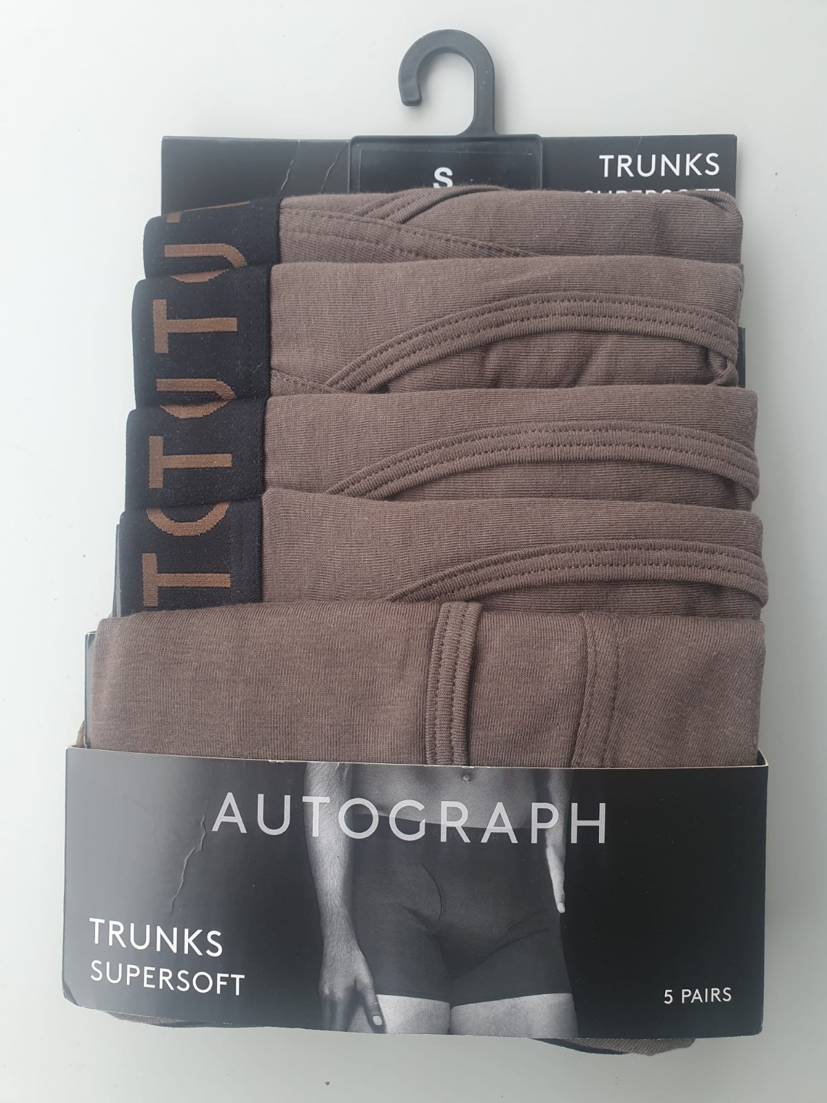 Mens Supersoft  Trunks Underwear 5 Pack Autograph Brown RRP £38 EX M&S