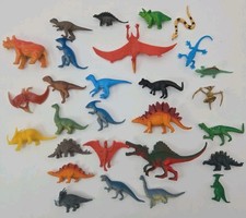 Lot of 27  28 Mini Dinosaur Figures Plastic Toys T-Rex Triceratops Stegosaurus...
