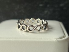 925 Sterling Silver Infinity Ring Band, SIZE US 6.75 Vintage, READ