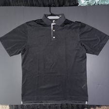 Men s Large FootJoy Performance Golf Polo Black Short Sleeve Collared Logo