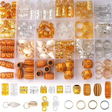 175 Pcs Hair Jewelry for Locs Dreadlock Metal Hair Cuffs Hair Rings Imitation Wo